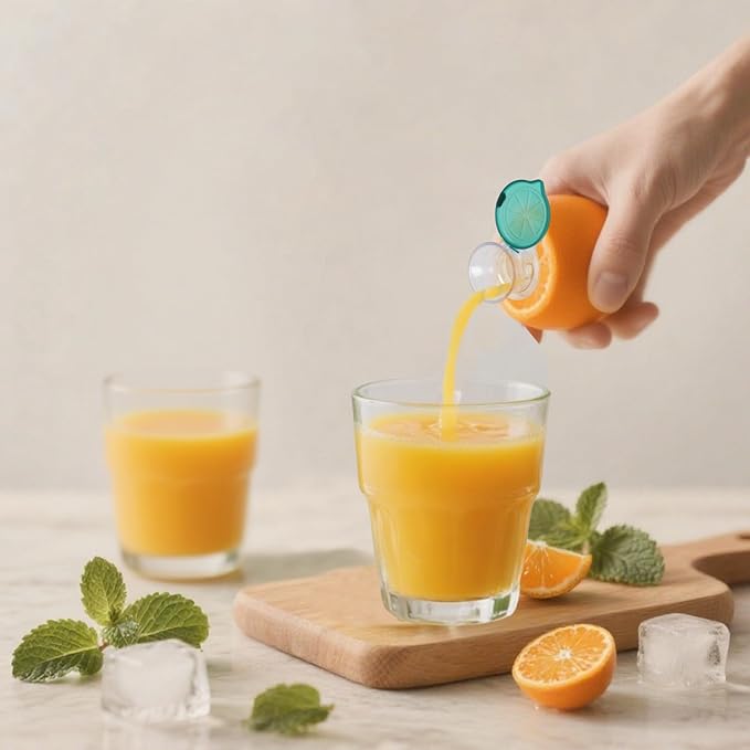 Lemon Squeezer, Screw-Top Lemon Squeezer, Screw Cap Juicer with Built-in Filter, Portable Lemon Juicer With Lid, Squeeze Lime for Cocktails, Drinks (Green+Yellow)