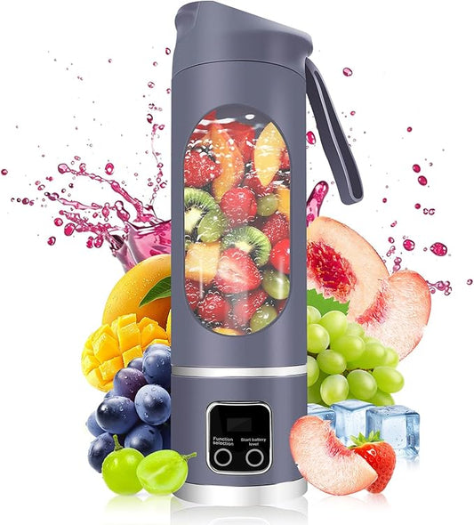 Portable Personal Electric USB Juicer,500ML Mini Blender Portable Blender For Shakes and Smoothies juice,12 Blades Great for Mixing,Compact、Convenient and Versatile (Purple)