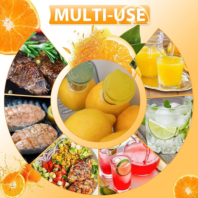 Lemon Squeezer, Screw-Top Lemon Squeezer, Screw Cap Juicer with Built-in Filter, Portable Lemon Juicer With Lid, Squeeze Lime for Cocktails, Drinks (Green+Yellow)