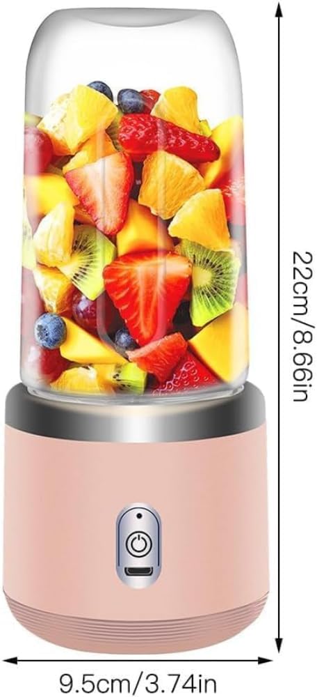 Personal Blender for Shakes & Smoothies, 400ml – 2 To-Go Portable Cups & Lids, Easy Clean, High-Speed Mixer for Juices, Kitchen, Baby Food – Powerful Motor, Safe Double Tap