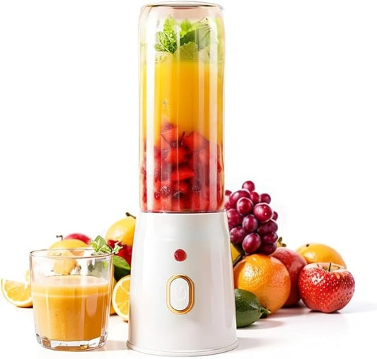 15oz Portable Blender,USB Rechargeable with 10 Blades for Juice and Smoothies,Electric juicer with Extra Handle Lid for Travel Sports Outgoing