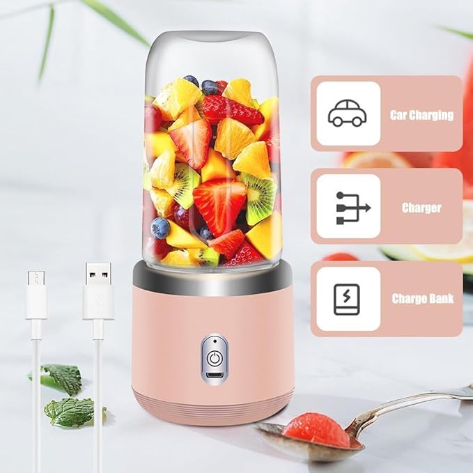 Personal Blender for Shakes & Smoothies, 400ml – 2 To-Go Portable Cups & Lids, Easy Clean, High-Speed Mixer for Juices, Kitchen, Baby Food – Powerful Motor, Safe Double Tap
