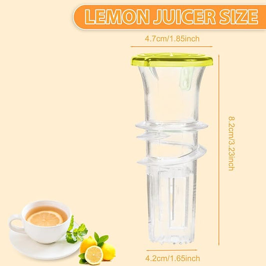 Lemon Squeezer, Screw-Top Lemon Squeezer, Screw Cap Juicer with Built-in Filter, Portable Lemon Juicer With Lid, Squeeze Lime for Cocktails, Drinks (Green+Yellow)