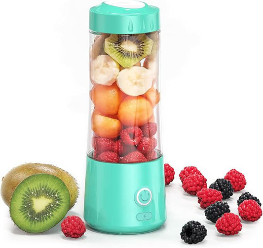 Portable Blender,USB Rechargeable Personal Mixer for Smoothie and Shakes, Mini Blender with Six Blades for Baby Food,Travel,Gym(Update)