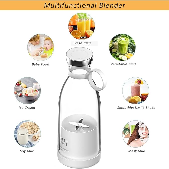 Portable Juicer Blender,Fresh Juice Blender,350ml Wireless Portable Electric Juicer，fresh juice blender portable，suitable for making fruit juice, milkshakes, and smoothies